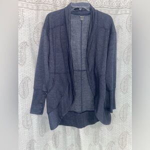 Eddie Bauer Navy Blue Cardigan Sweatshirt Material